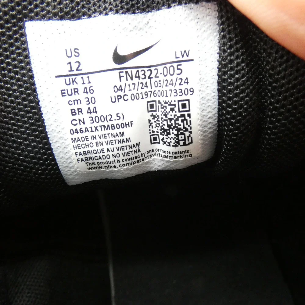 Nike Precision 7 Mens Basketball Shoes Black White Smoke Grey FN4322-005 Size 12